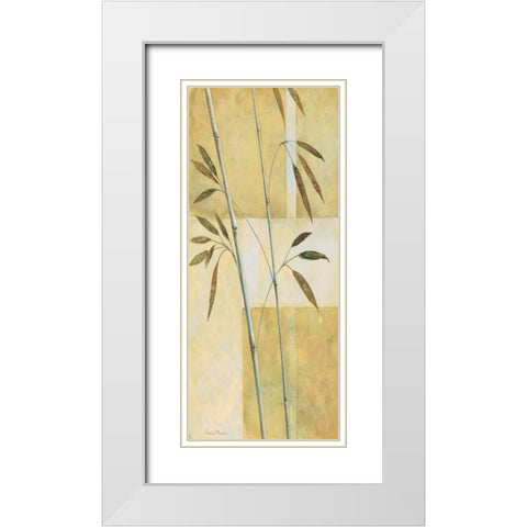 Bamboo III White Modern Wood Framed Art Print with Double Matting by Prosnov, Valerie