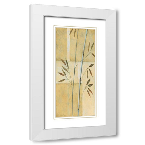 Bamboo IV White Modern Wood Framed Art Print with Double Matting by Prosnov, Valerie