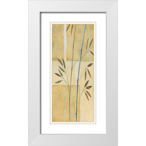Bamboo IV White Modern Wood Framed Art Print with Double Matting by Prosnov, Valerie