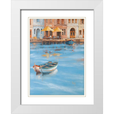 View on water II White Modern Wood Framed Art Print with Double Matting by Burgy