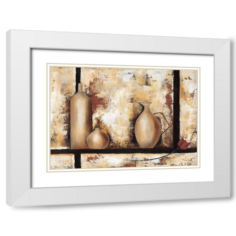 Stillife with vases I White Modern Wood Framed Art Print with Double Matting by Florenti, Isa
