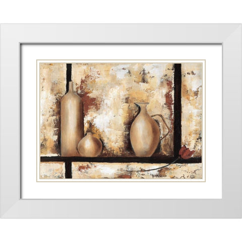 Stillife with vases I White Modern Wood Framed Art Print with Double Matting by Florenti, Isa