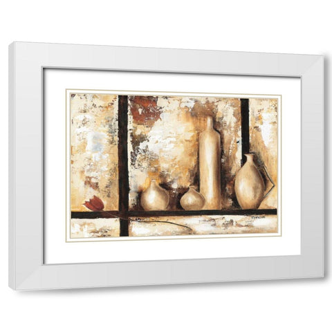 Stillife with vases II White Modern Wood Framed Art Print with Double Matting by Florenti, Isa