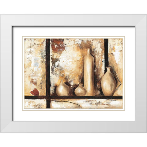 Stillife with vases II White Modern Wood Framed Art Print with Double Matting by Florenti, Isa