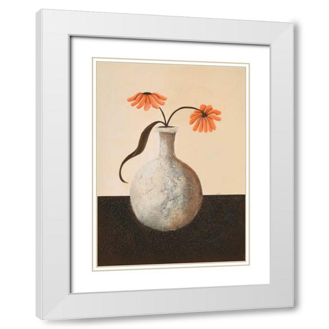 Orange beauty  I White Modern Wood Framed Art Print with Double Matting by Hedy
