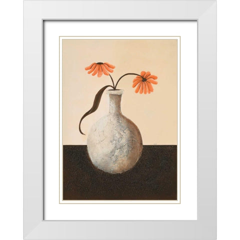 Orange beauty  I White Modern Wood Framed Art Print with Double Matting by Hedy