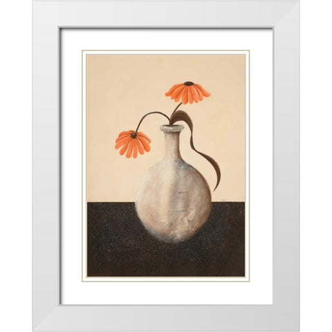 Orange beauty II White Modern Wood Framed Art Print with Double Matting by Hedy
