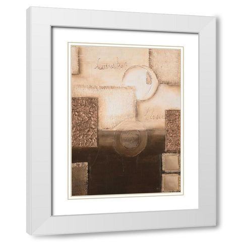 Circles II White Modern Wood Framed Art Print with Double Matting by Hedy
