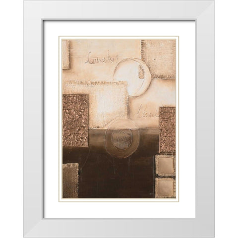 Circles II White Modern Wood Framed Art Print with Double Matting by Hedy