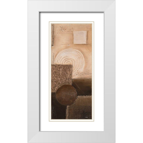 Cirlcles III White Modern Wood Framed Art Print with Double Matting by Hedy