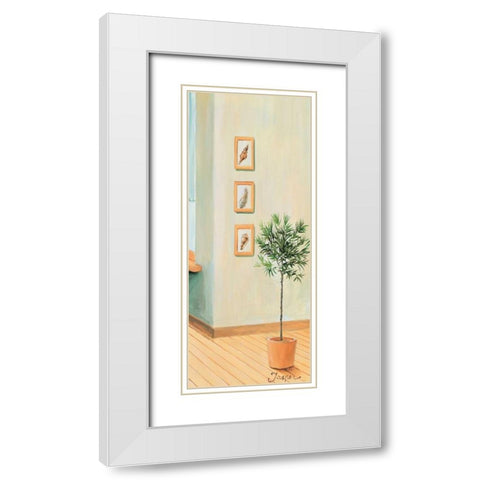 Bathroom in green III White Modern Wood Framed Art Print with Double Matting by Jasper