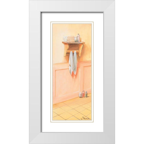 Bathroom in pink III White Modern Wood Framed Art Print with Double Matting by Jasper