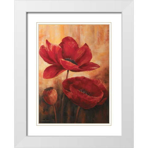 Poppies III White Modern Wood Framed Art Print with Double Matting by Lotus, Lenna