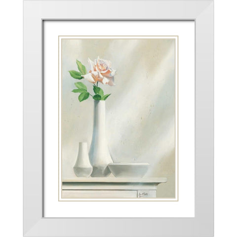 Pink Dream IV White Modern Wood Framed Art Print with Double Matting by Maas, Isa