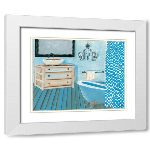 Bath time III White Modern Wood Framed Art Print with Double Matting by Hedy