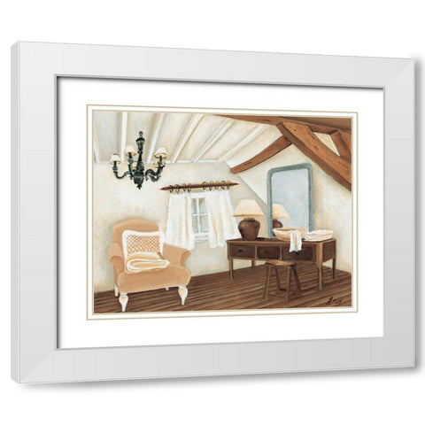 Calm bath IV White Modern Wood Framed Art Print with Double Matting by Hedy