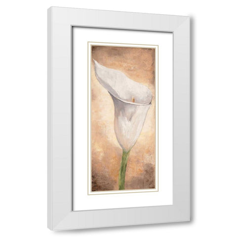 Calla Lilly I White Modern Wood Framed Art Print with Double Matting by Lotus, Lenna
