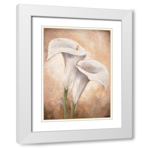 Calla Lilly II White Modern Wood Framed Art Print with Double Matting by Lotus, Lenna
