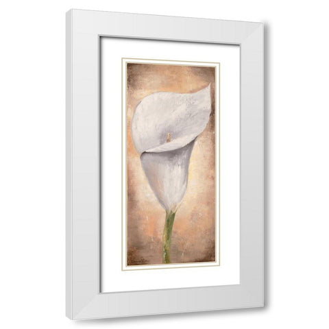 Calla Lilly III White Modern Wood Framed Art Print with Double Matting by Lotus, Lenna