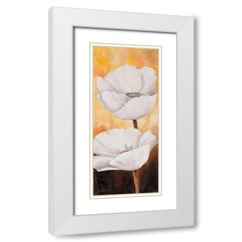 White flowers III White Modern Wood Framed Art Print with Double Matting by Lotus, Lenna