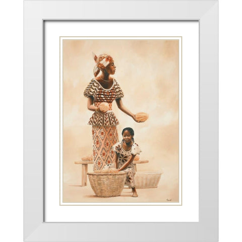African life II White Modern Wood Framed Art Print with Double Matting by Renee