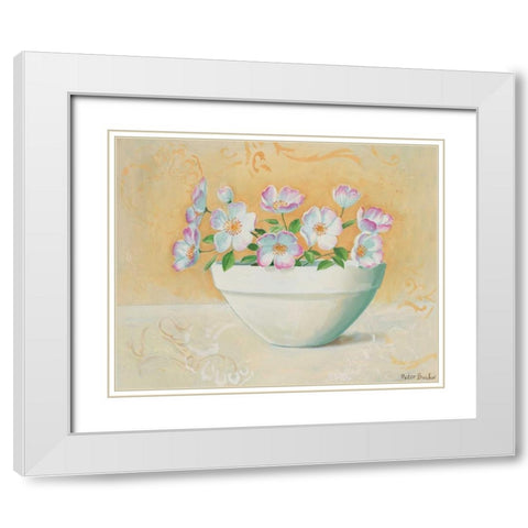 Bowl with beauties I White Modern Wood Framed Art Print with Double Matting by Butler, Peter