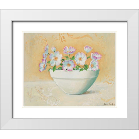Bowl with beauties I White Modern Wood Framed Art Print with Double Matting by Butler, Peter