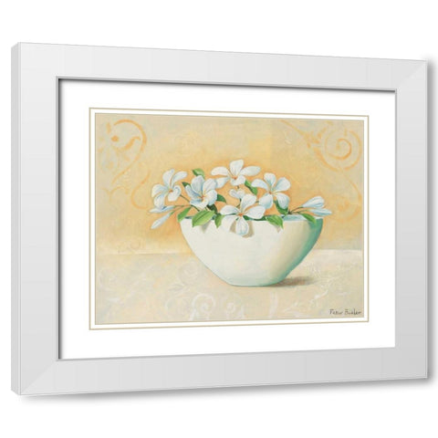 Bowl with beauties II White Modern Wood Framed Art Print with Double Matting by Butler, Peter