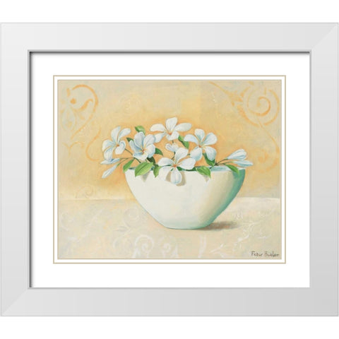 Bowl with beauties II White Modern Wood Framed Art Print with Double Matting by Butler, Peter