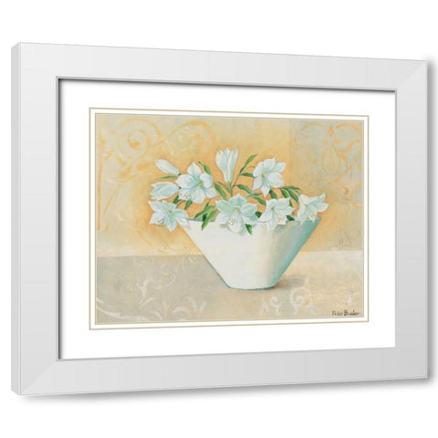 Bowl with beauties III White Modern Wood Framed Art Print with Double Matting by Butler, Peter
