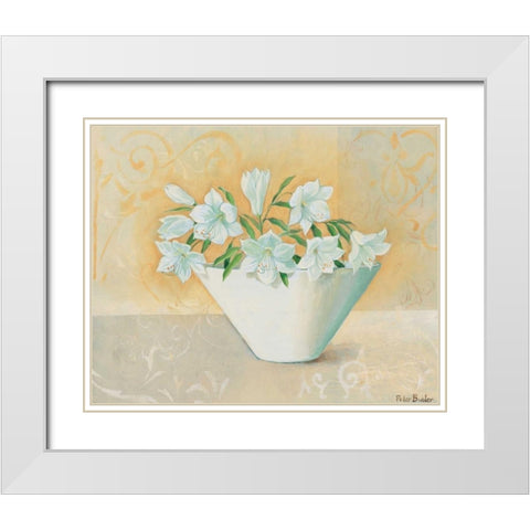 Bowl with beauties III White Modern Wood Framed Art Print with Double Matting by Butler, Peter