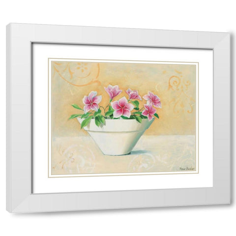 Bowl with beauties IV White Modern Wood Framed Art Print with Double Matting by Butler, Peter