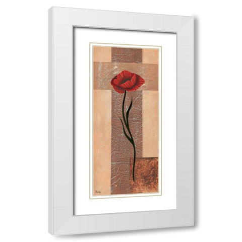 Creation I White Modern Wood Framed Art Print with Double Matting by Hedy