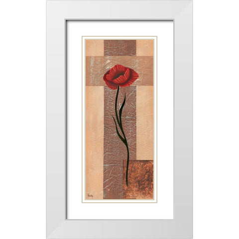 Creation I White Modern Wood Framed Art Print with Double Matting by Hedy