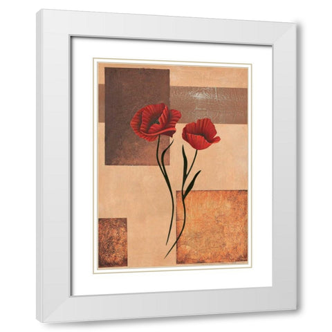 Creation II White Modern Wood Framed Art Print with Double Matting by Hedy