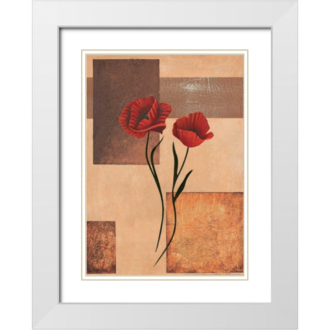 Creation II White Modern Wood Framed Art Print with Double Matting by Hedy