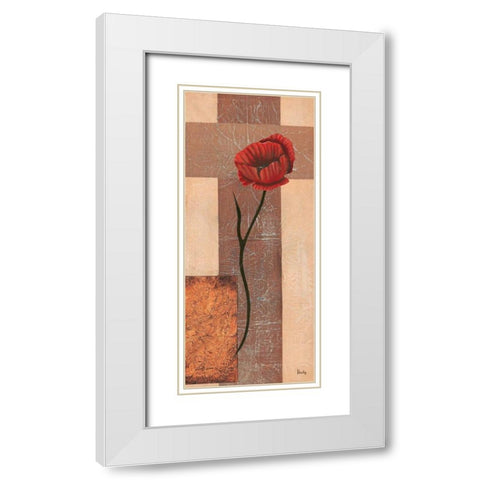 Creation III White Modern Wood Framed Art Print with Double Matting by Hedy