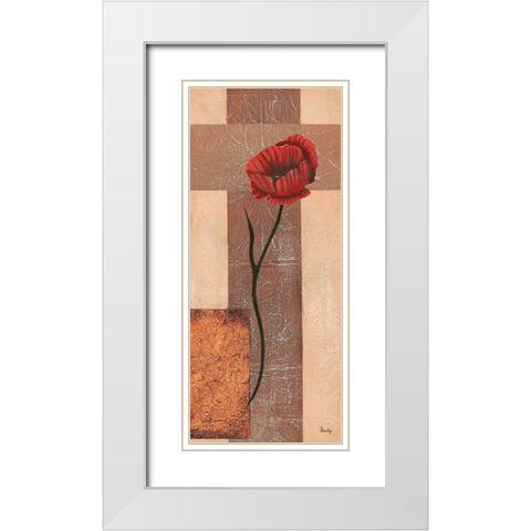 Creation III White Modern Wood Framed Art Print with Double Matting by Hedy