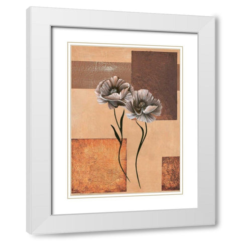Creation V White Modern Wood Framed Art Print with Double Matting by Hedy