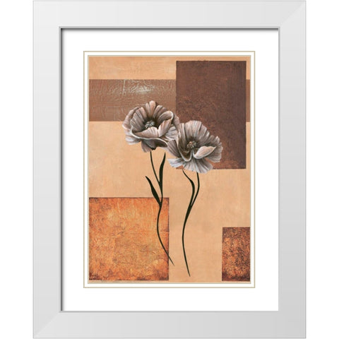 Creation V White Modern Wood Framed Art Print with Double Matting by Hedy
