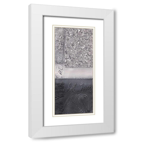 Silver blocks III White Modern Wood Framed Art Print with Double Matting by Hedy