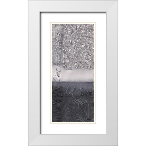 Silver blocks III White Modern Wood Framed Art Print with Double Matting by Hedy