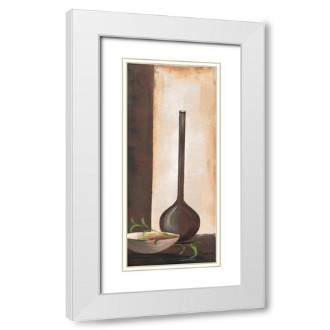 Brown vase I White Modern Wood Framed Art Print with Double Matting by Florenti, Isa
