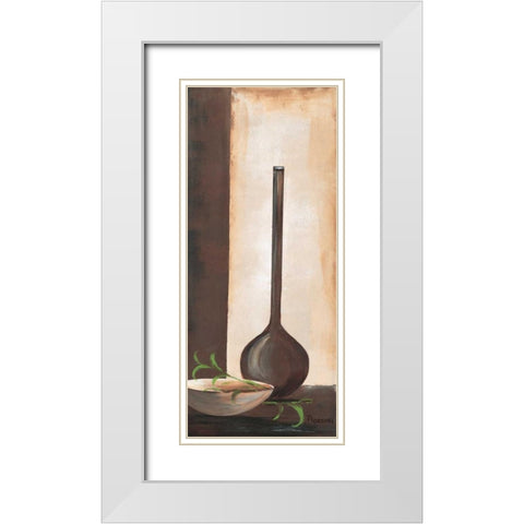 Brown vase I White Modern Wood Framed Art Print with Double Matting by Florenti, Isa