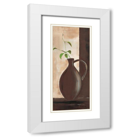 Brown vase III White Modern Wood Framed Art Print with Double Matting by Florenti, Isa