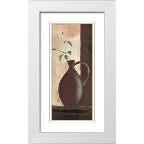 Brown vase III White Modern Wood Framed Art Print with Double Matting by Florenti, Isa
