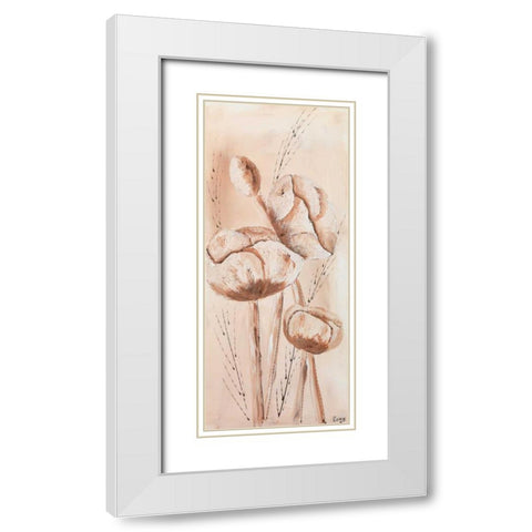 Offwhite I White Modern Wood Framed Art Print with Double Matting by Leny