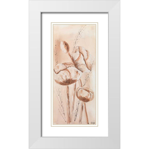 Offwhite I White Modern Wood Framed Art Print with Double Matting by Leny