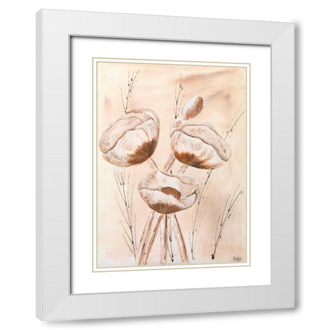 Offwhite II White Modern Wood Framed Art Print with Double Matting by Leny