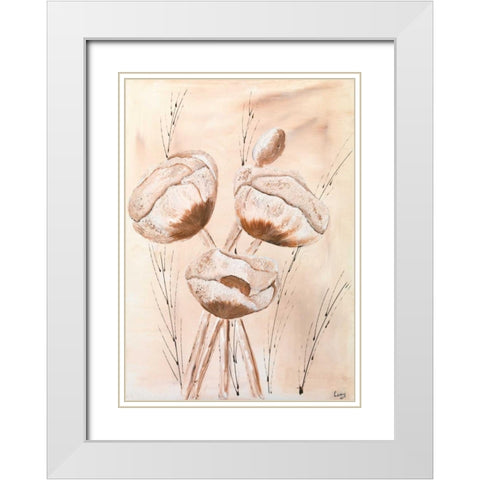 Offwhite II White Modern Wood Framed Art Print with Double Matting by Leny